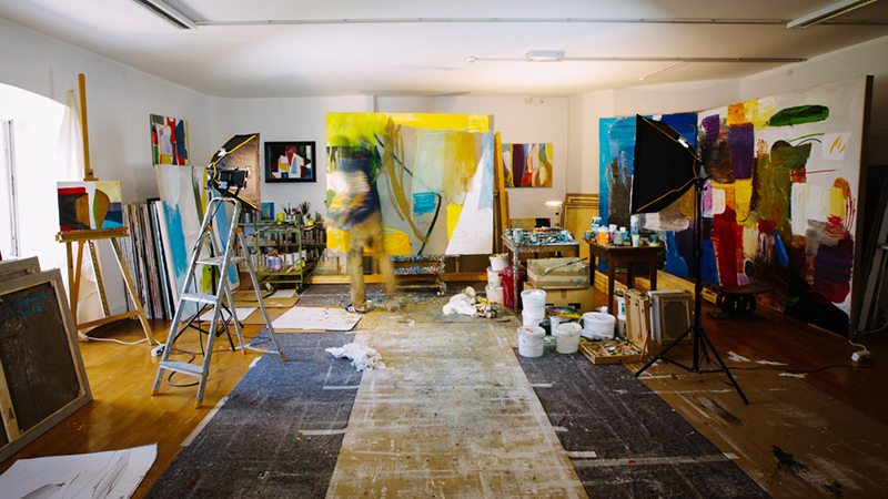 Blick ins Atelier von Ulrich Brauchle Ulrich Brauchle, Atelier in Ellwangen