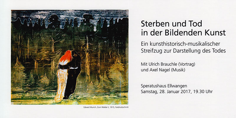 Einladung zum Vortrag Ulrich Brauchle, Vortrag Sterben und Tod in der Bildenden Kunst